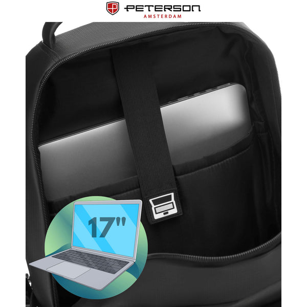 Liela mugursoma Peterson, melna K21