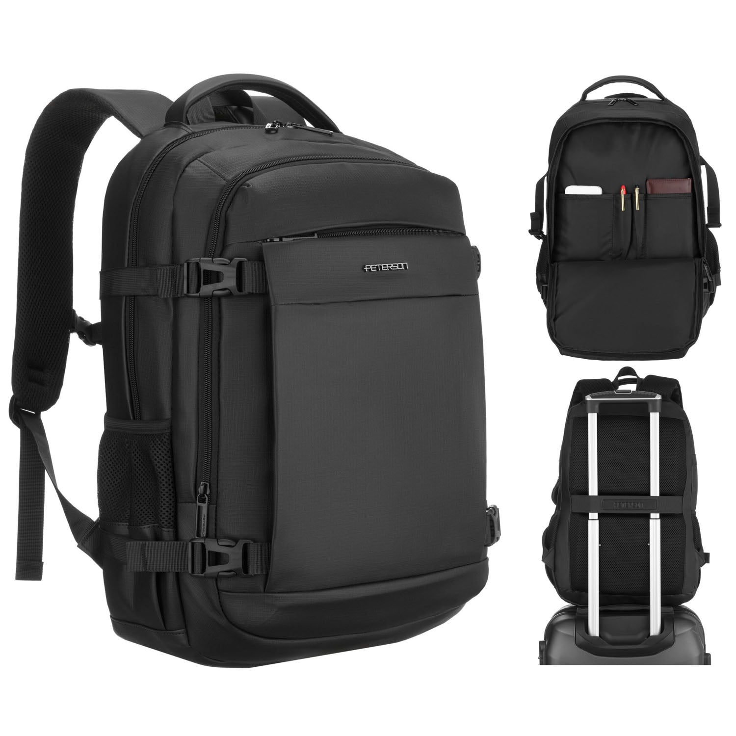 Liela mugursoma Peterson, melna K21