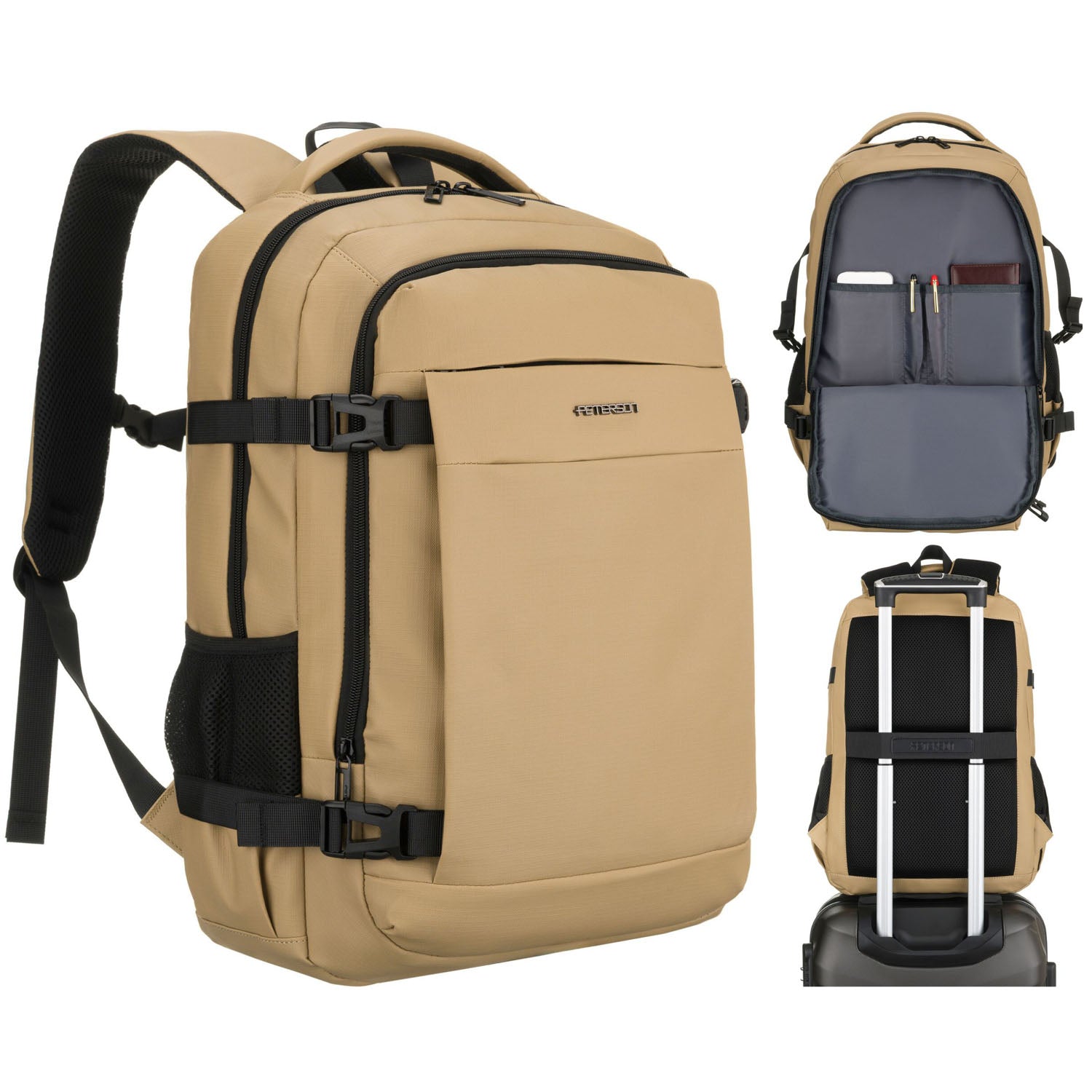 Liela unisex mugursoma Peterson, haki krāsā K22