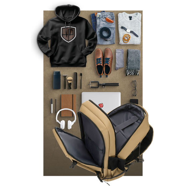Liela unisex mugursoma Peterson, haki krāsā K22