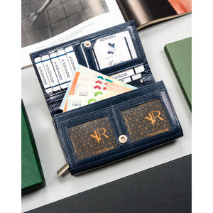 Moteriška odinė Rovicky piniginė tamsiai mėlynaK47
