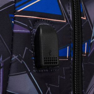 Didelė įvairiaspalvė mokyklinė kuprinė su USB Peterson