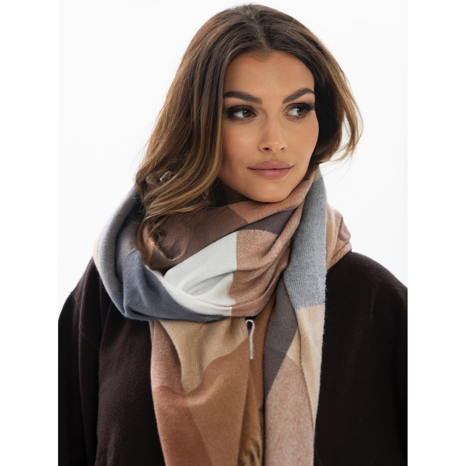 Šalle sievietēm Rovicky, tumši brūnā krāsā S17