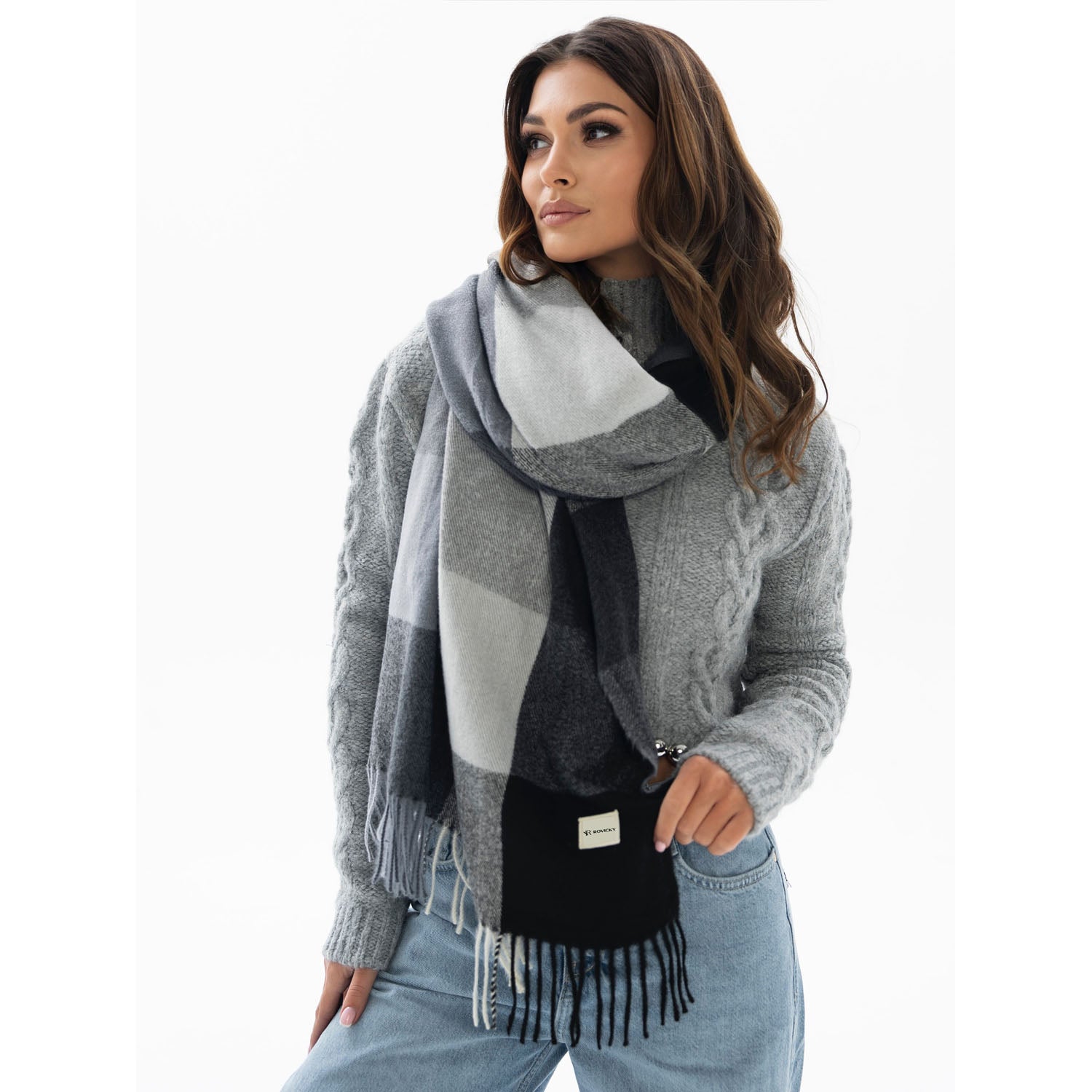 Šalle sievietēm Rovicky, melnā krāsā S16