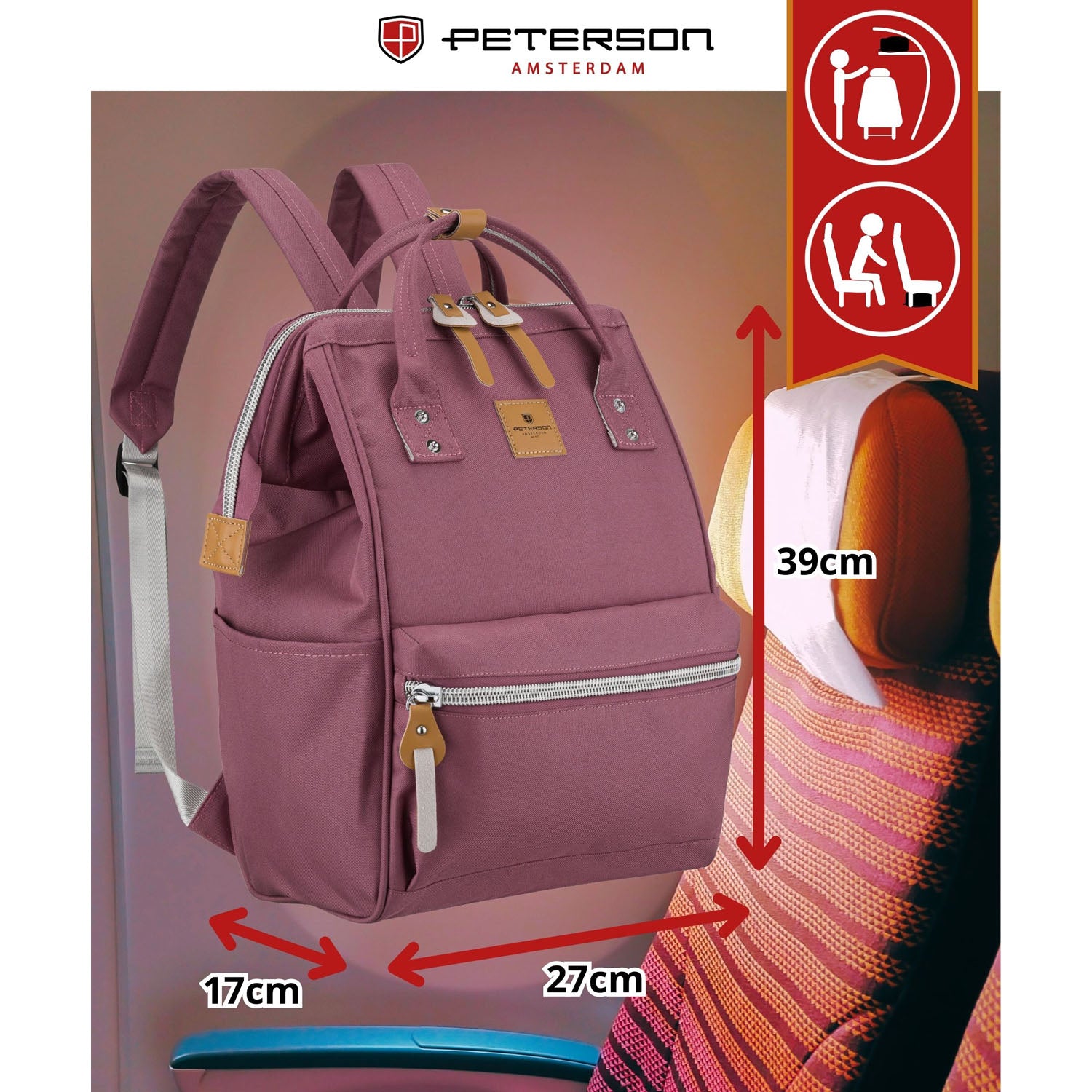 Sieviešu mugursoma Peterson, violeta K56