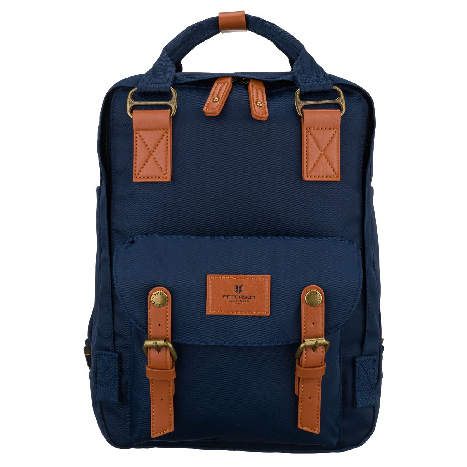 Sieviešu mugursoma Peterson, tumši zili brūna K61