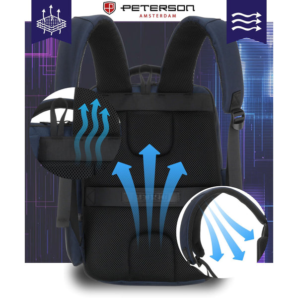 Sieviešu mugursoma Peterson, tumši zila K18