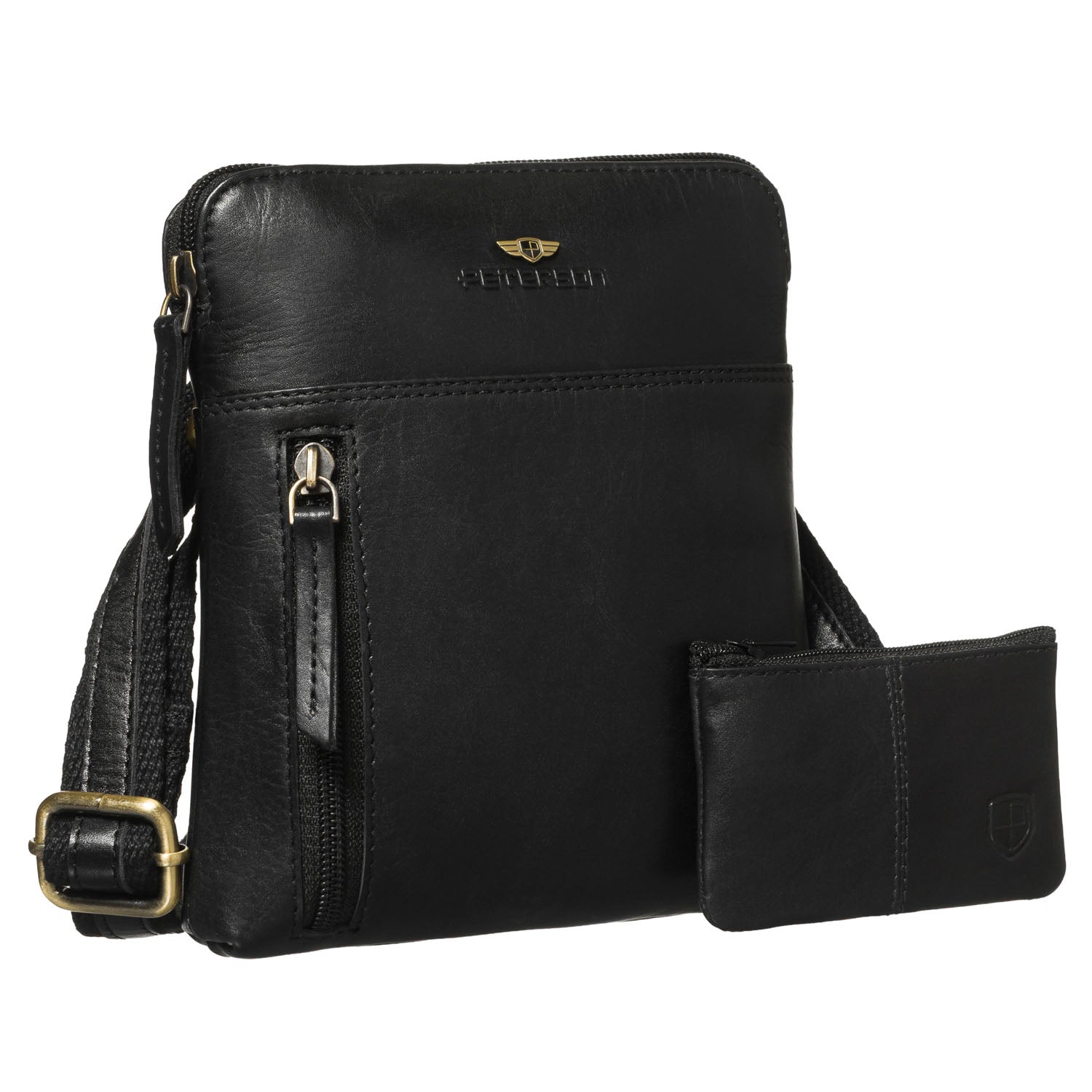 Maza vīriešu ādas plecu soma Peterson, brūna AX22