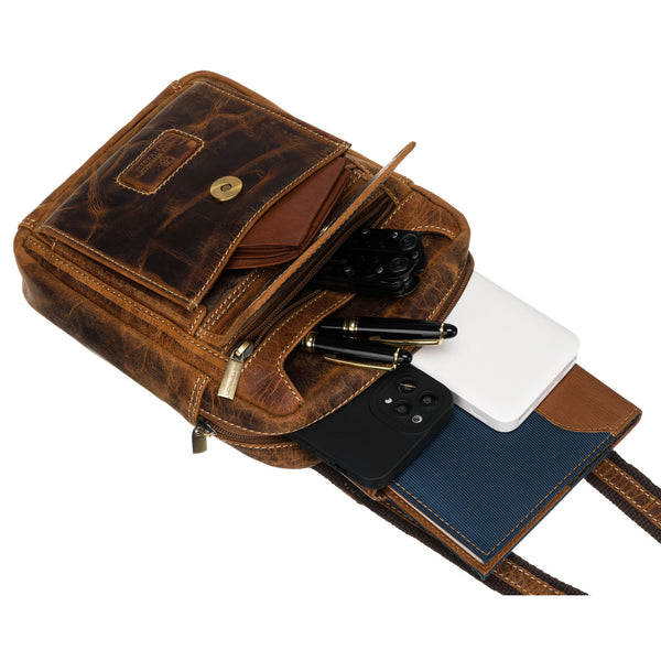 Maza vīriešu soma Peterson, brūna R557
