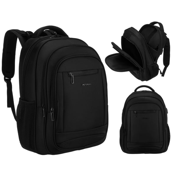 Vidēja izmēra mugursoma unisex Peterson, melna