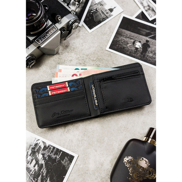 Vīriešu maks Peterson, melns N438