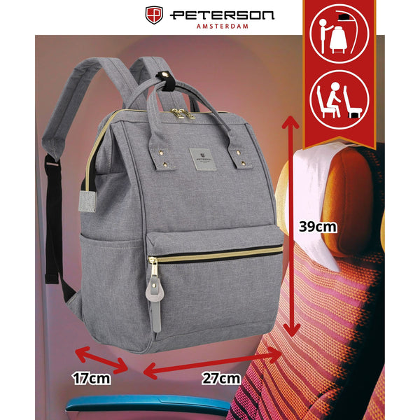Sieviešu mugursoma Peterson, pelēka K55
