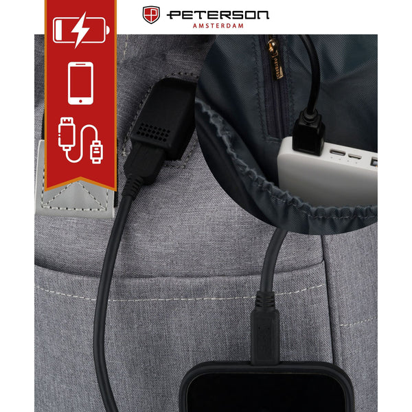 Sieviešu mugursoma Peterson, pelēka K55