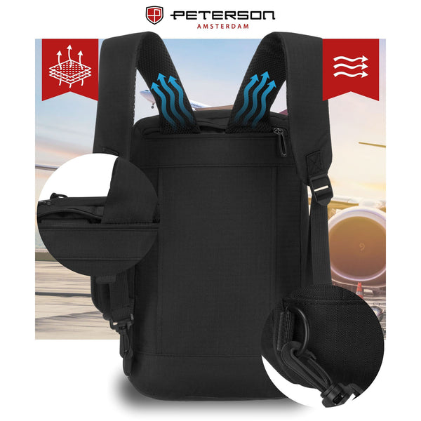 Mugursoma unisex Peterson, melna K23
