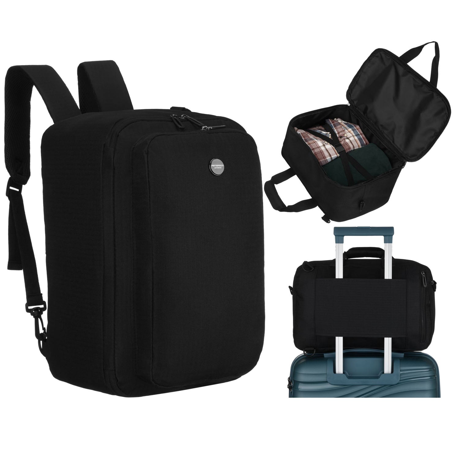 Mugursoma unisex Peterson, melna K23