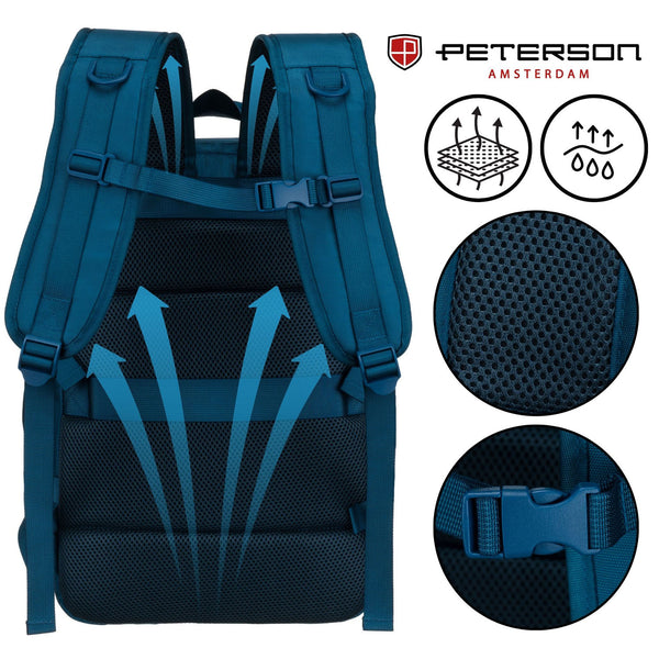 Vidēja izmēra unisex mugursoma Peterson, zila