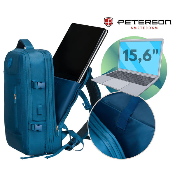 Vidēja izmēra unisex mugursoma Peterson, zila