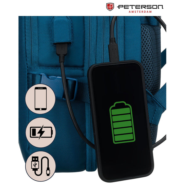 Vidēja izmēra unisex mugursoma Peterson, zila