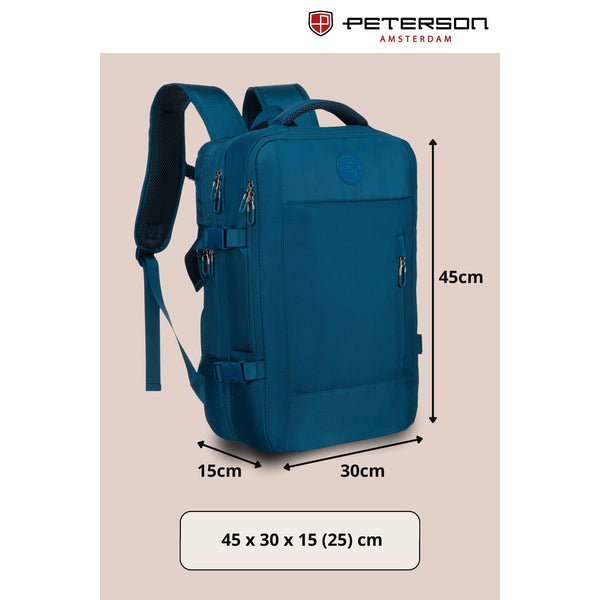 Vidēja izmēra unisex mugursoma Peterson, zila