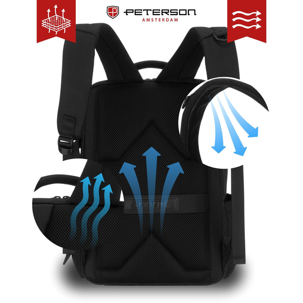 Mugursoma unisex Peterson, melna K19