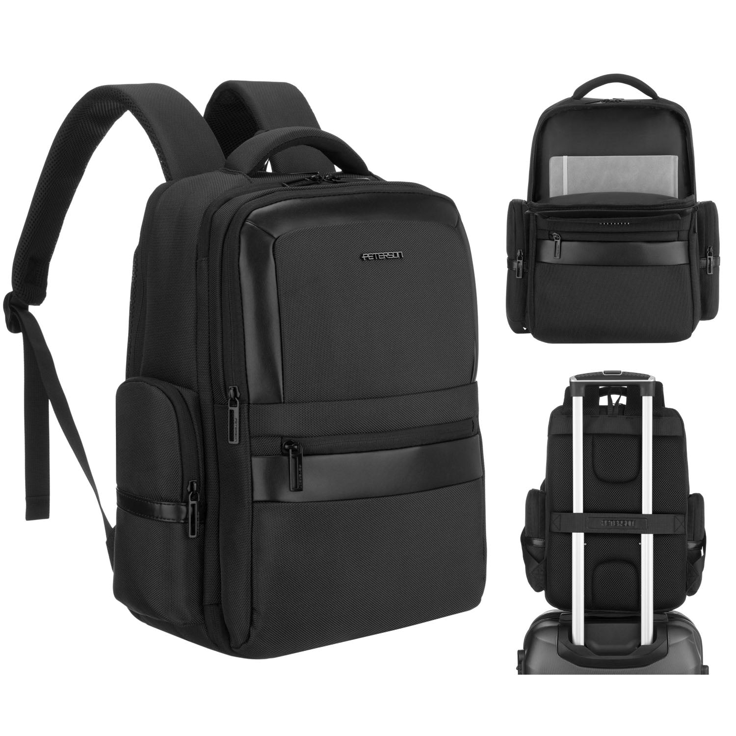 Mugursoma unisex Peterson, melna K17