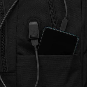 Juoda mokyklinė kuprinė su USB Peterson