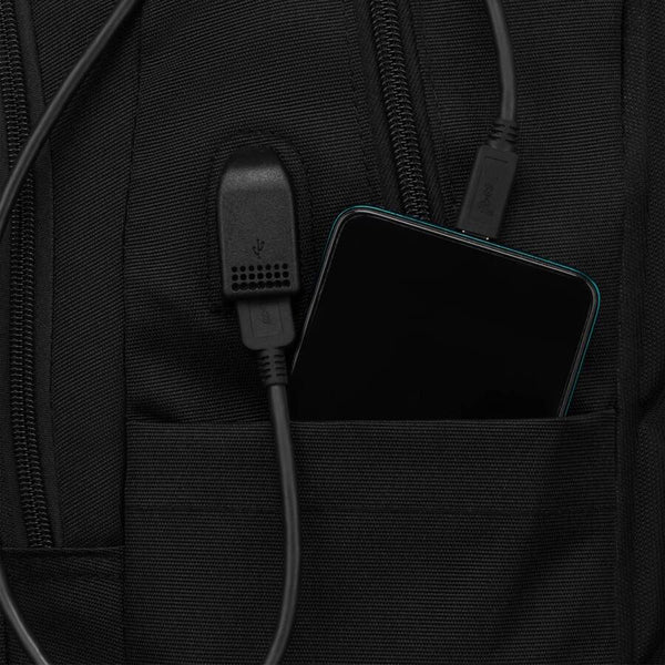Juoda mokyklinė kuprinė su USB Peterson