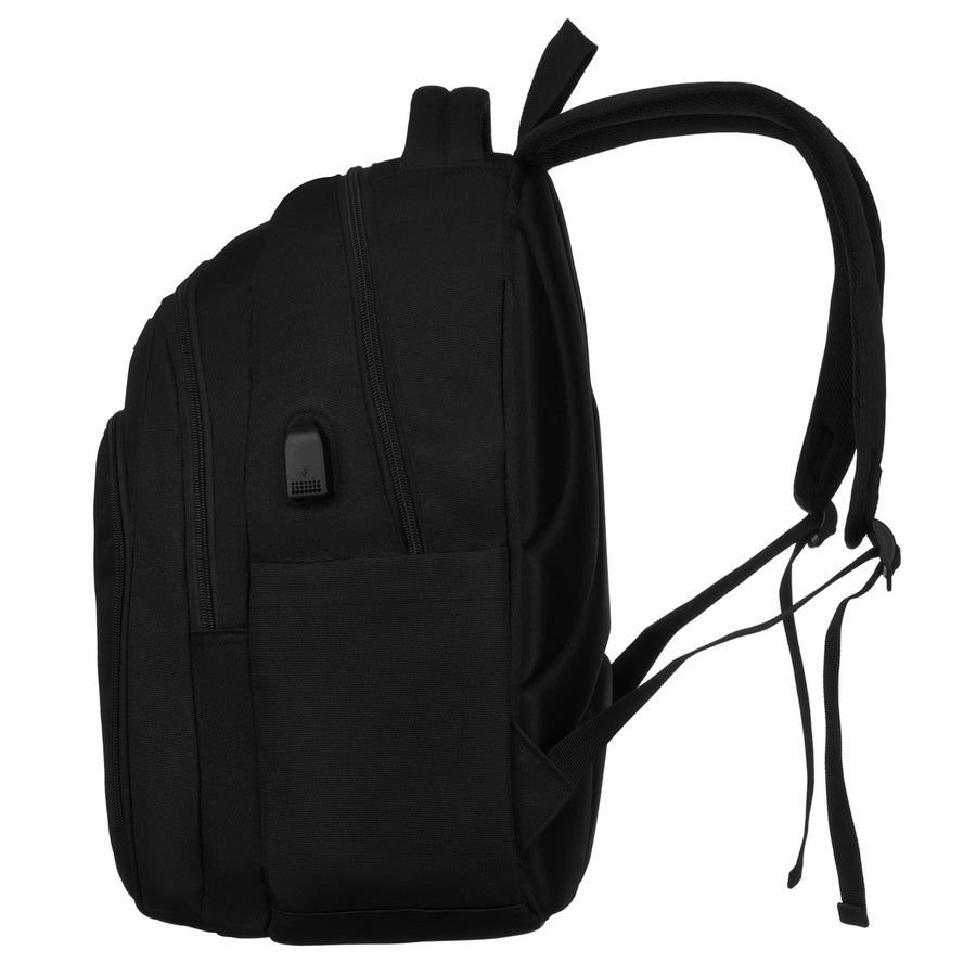 Juoda mokyklinė kuprinė su USB Peterson