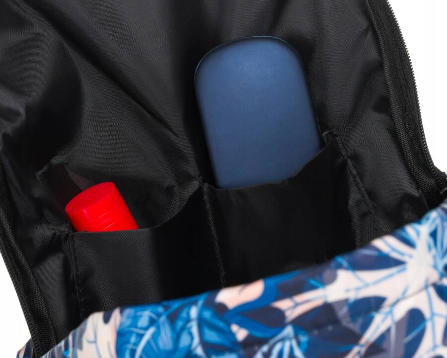Mokyklinė kuprinė su mėlynai rožiniais lapais Peterson
