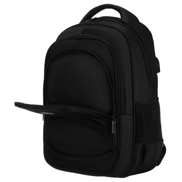 Vidēja izmēra unisex mugursoma Peterson, melna N515