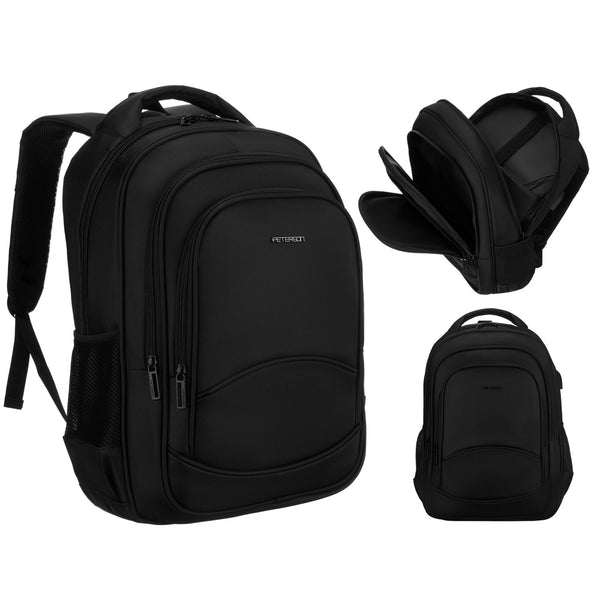 Vidēja izmēra unisex mugursoma Peterson, melna N515
