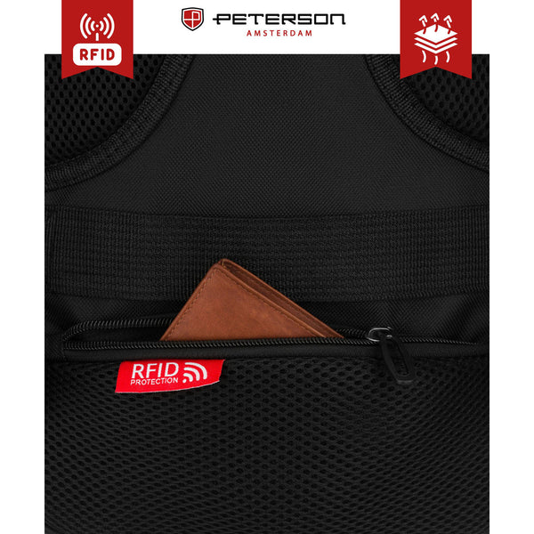 Mugursoma unisex Peterson, melna K49