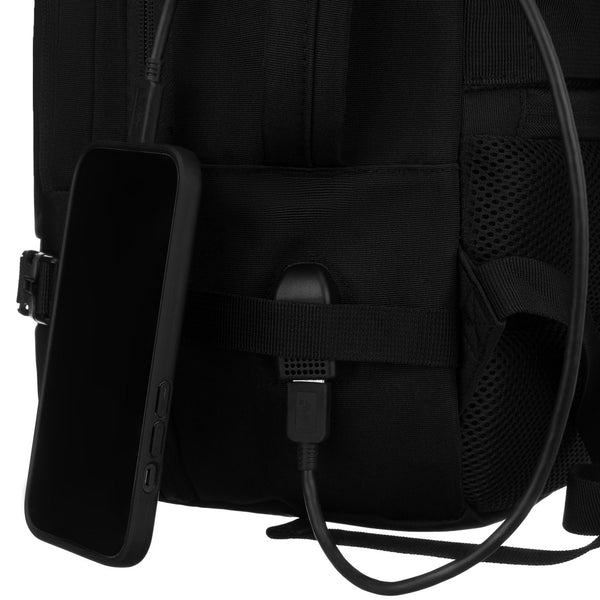 Vidēja izmēra unisex mugursoma Peterson, melna N516