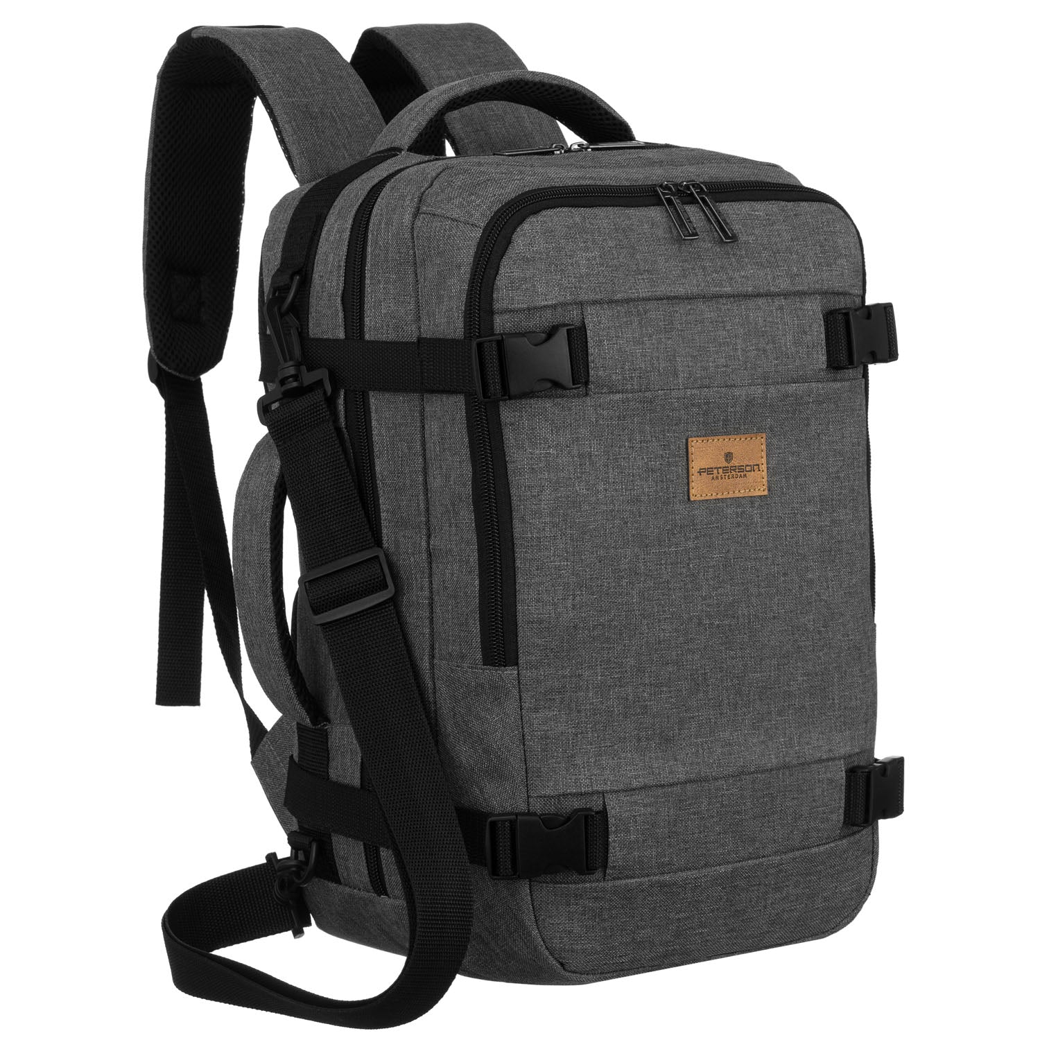 Mugursoma unisex Peterson, pelēka K8