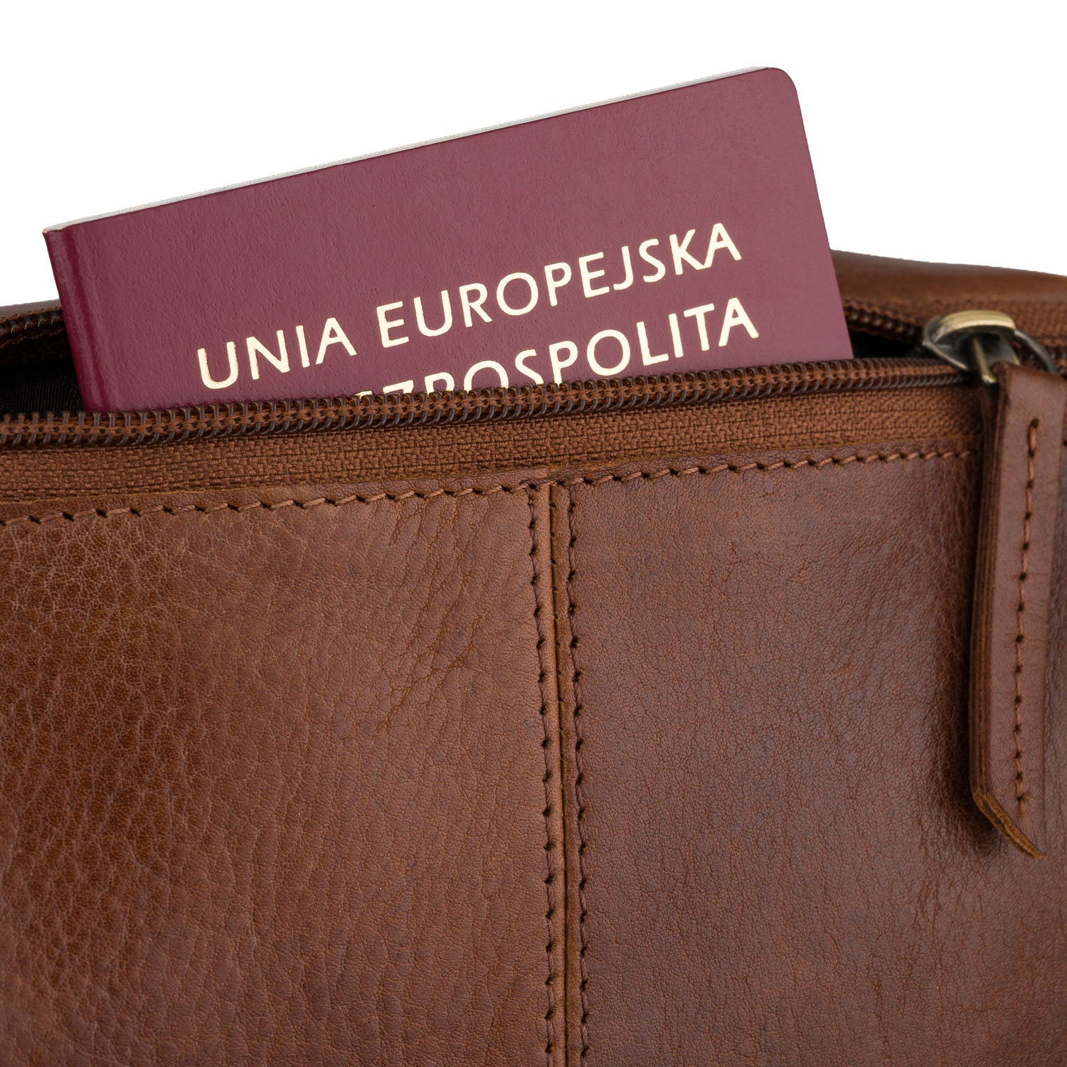 Vyriška ruda odinė juosmens rankinė Peterson K73