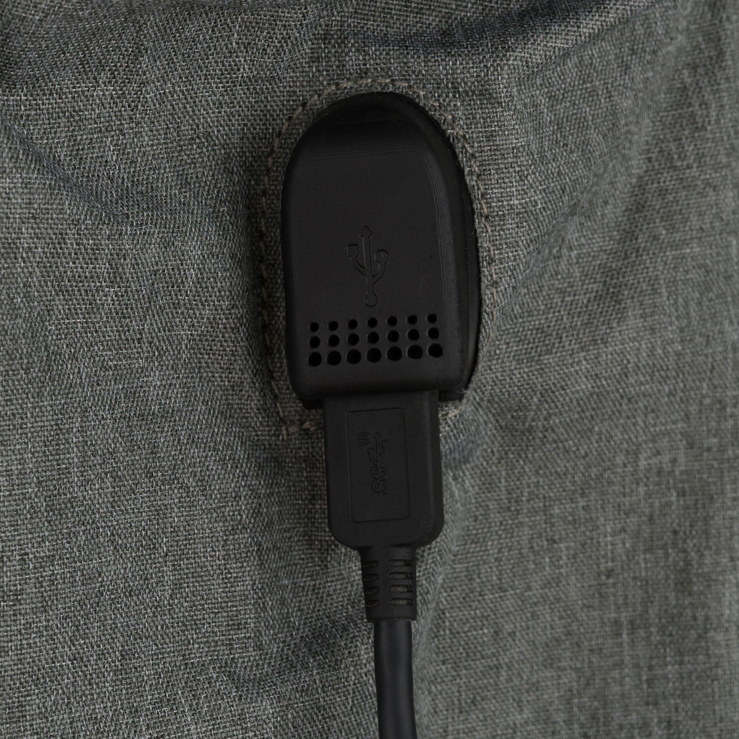 Talpi pilka poliesterio kuprinė mamai su USB jungtimi – Peterson