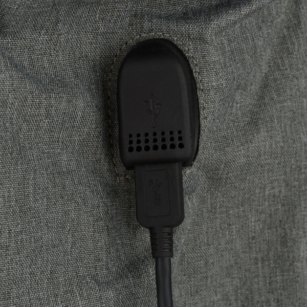 Talpi pilka poliesterio kuprinė mamai su USB jungtimi – Peterson