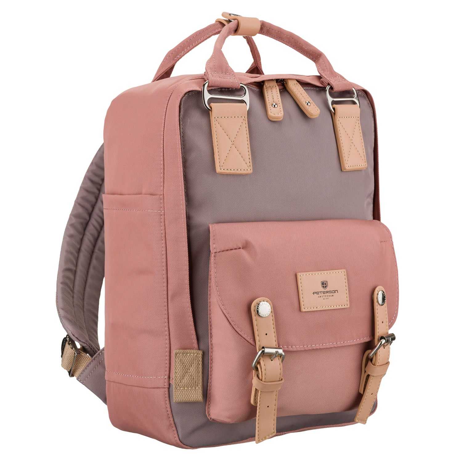 Sieviešu mugursoma Peterson, rozā pelēka K62