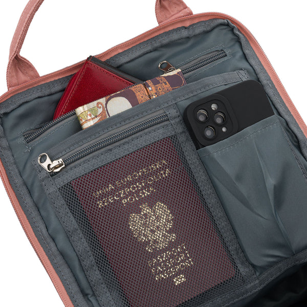Sieviešu mugursoma Peterson, rozā pelēka K62