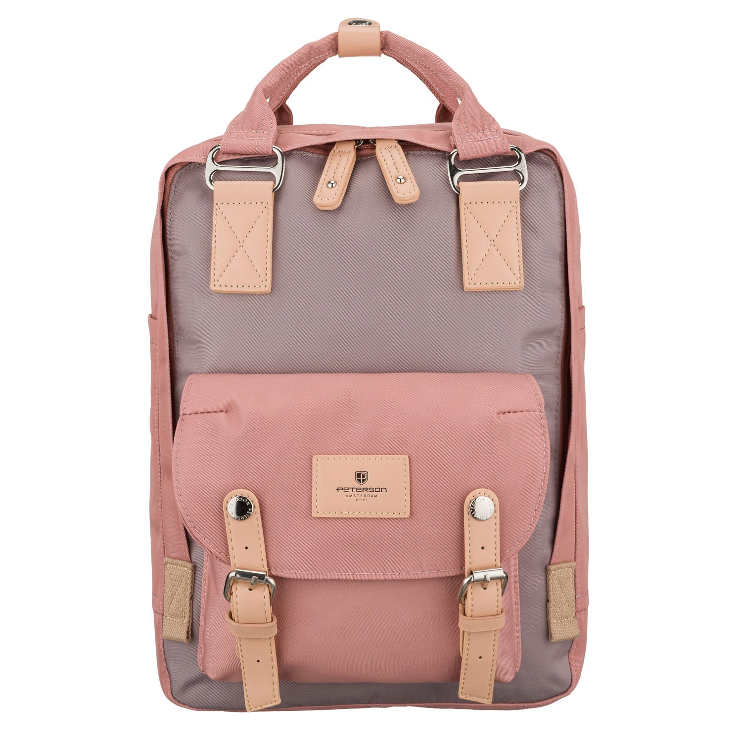 Sieviešu mugursoma Peterson, rozā pelēka K62