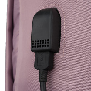 Rožinė kelioninė kuprinė su USB Peterson K83
