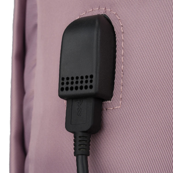 Rožinė kelioninė kuprinė su USB Peterson K83