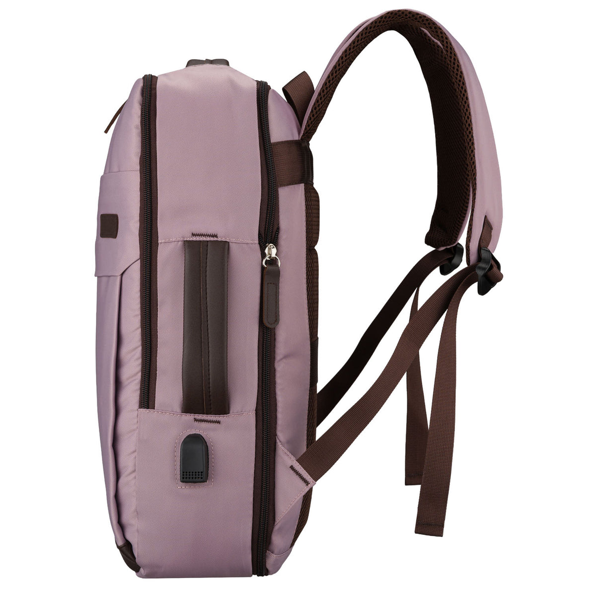 Rožinė kelioninė kuprinė su USB Peterson K83