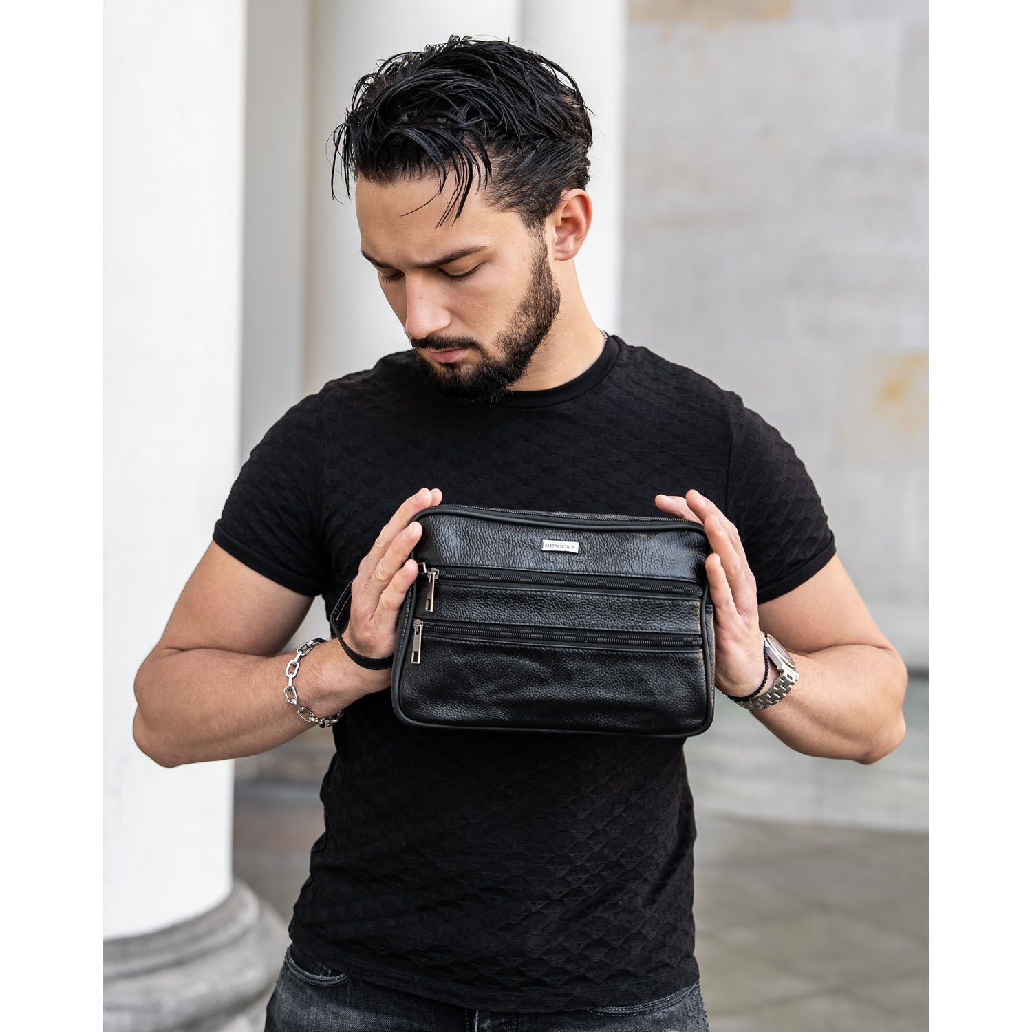 Vīriešu soma Rovicky, melna R254