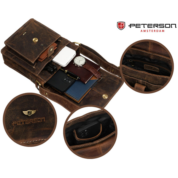 Vīriešu soma Peterson, brūna R328