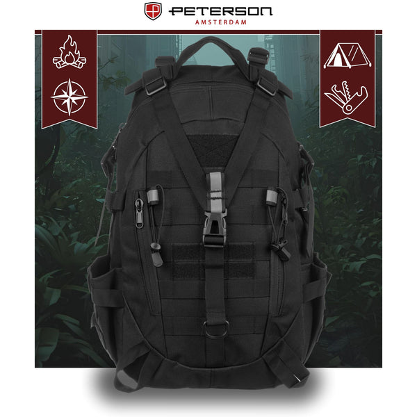 Vīriešu mugursoma Peterson, melna K26