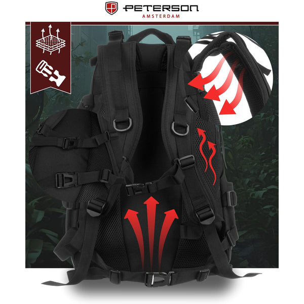 Vīriešu mugursoma Peterson, melna K26