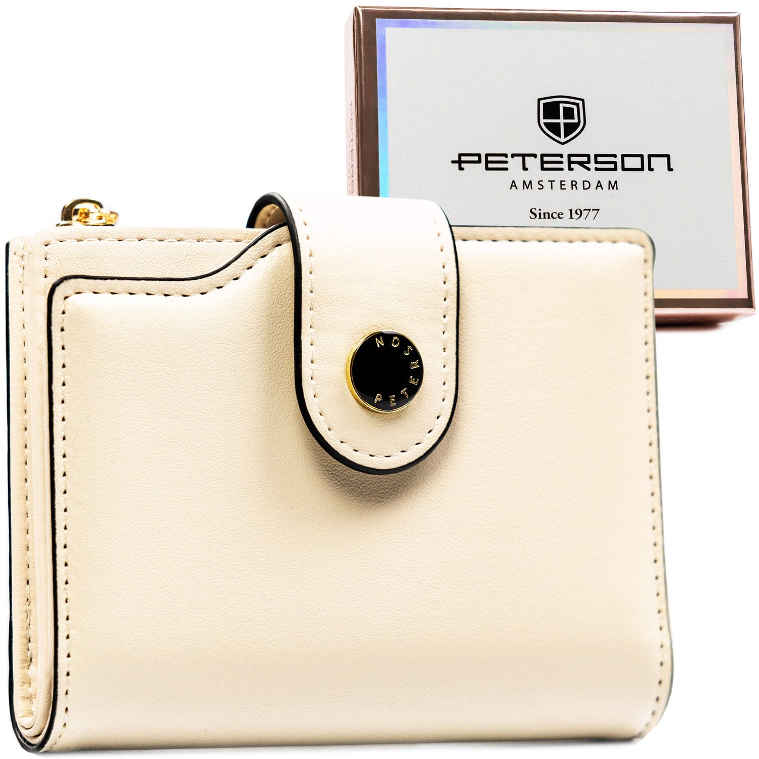 Vidēja izmēra maks sievietēm Peterson, smilšu krāsā.