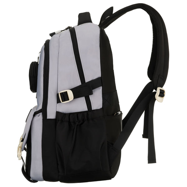 Vidēja izmēra unisex mugursoma Peterson, pelēkmelna