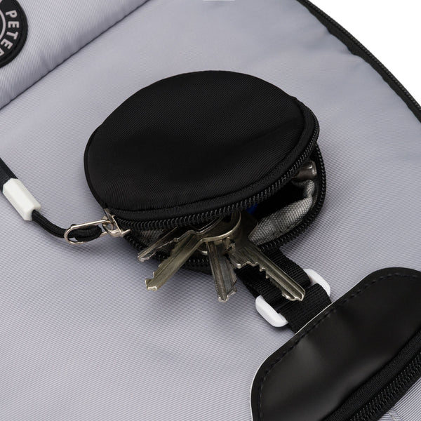 Vidēja izmēra unisex mugursoma Peterson, pelēkmelna